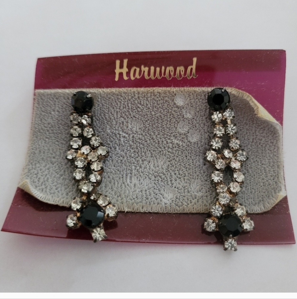 Vintage Harwood Rhinestone Earrings